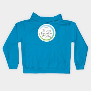 Hip Circle Strong Beautiful Worthy Centered URL Kids Hoodie